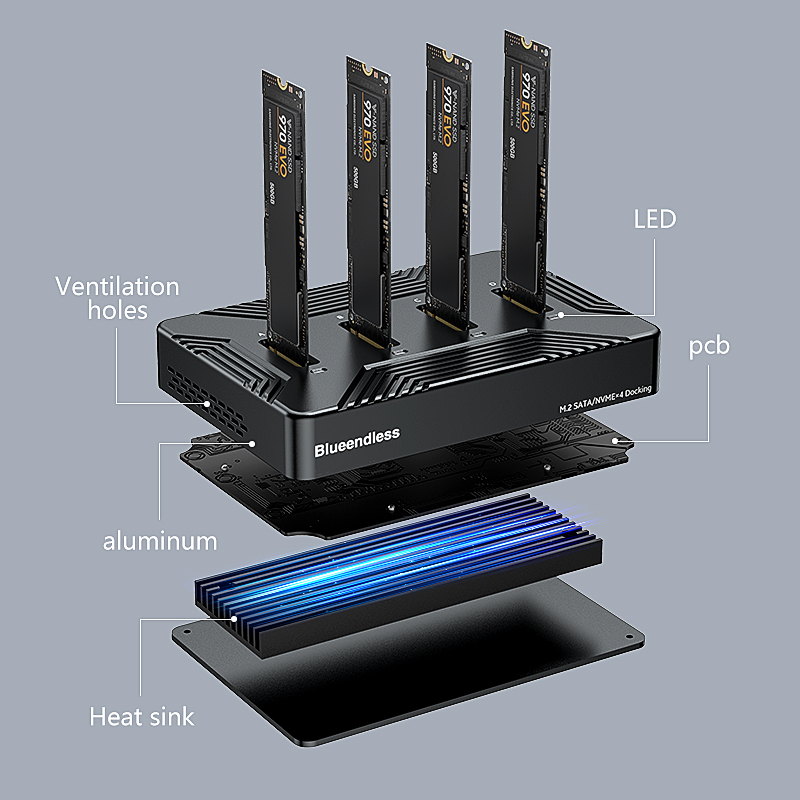 Blueendless 4 bay m2 SSD docki - 8Tb M2 Nvme Ssd ulasan dan harga