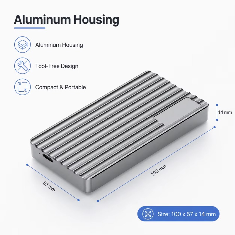 Aluminum M.2 NVMe SSD Enclosur - Usb4 40Gbps External Ssd 8Tb ulasan dan harga